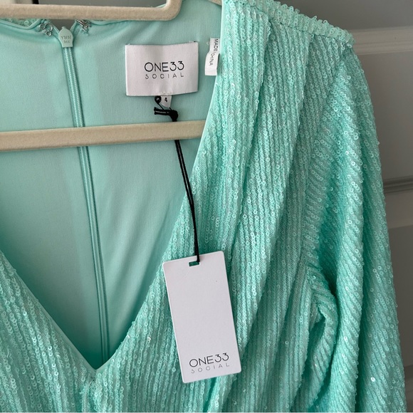 NWT One 33 Social Sequin Cascade Ruffle Mini Dress Nordstrom - Picture 4 of 5